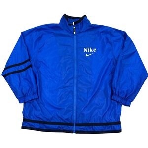 Vintage Nike Jacket Mens XL Blue Full Zip Spell Lined Spellout 90s‎ Y2K Track